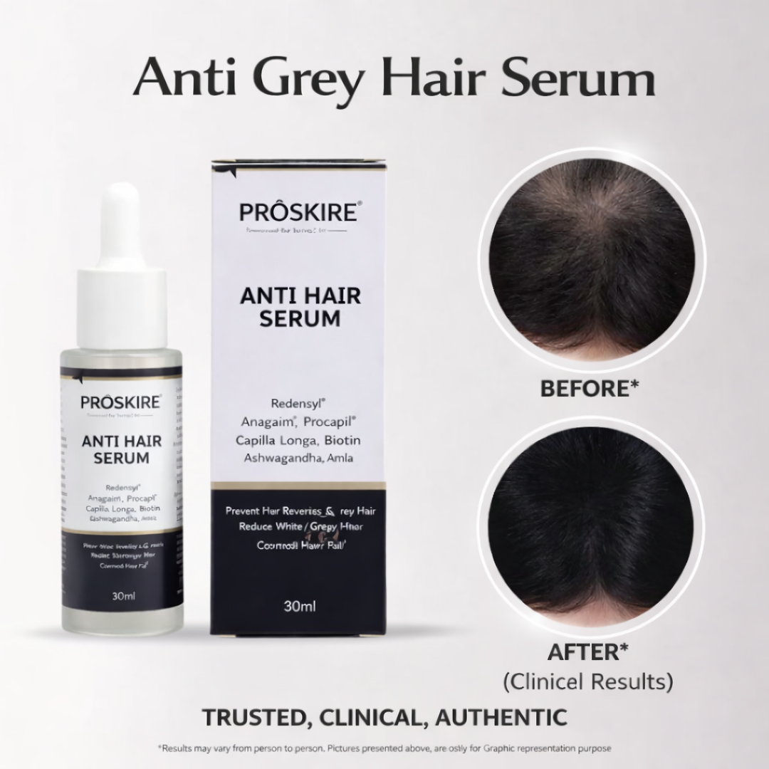 Proskire Anti-Grey Hair Serum | Reduces White Hair | Controls Hair Fall